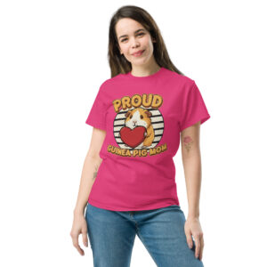 T-shirt Proud Guinea Pig mom (Orange & White)