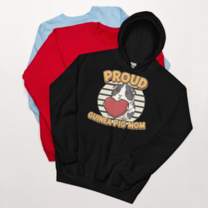 Hoodie Proud Guinea Pig Mom (Black and white)