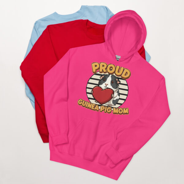 Hoodie Proud Guinea Pig Mom (Black and white) - Afbeelding 3
