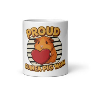 Witte glanzende mok Proud Guinea Pig Mom (Orange)