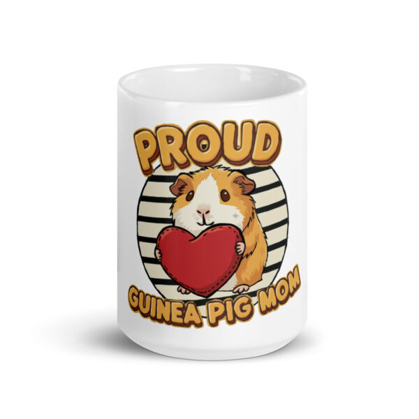 Witte glanzende mok Proud Guinea Pig Mom (Orange & White) - Afbeelding 2