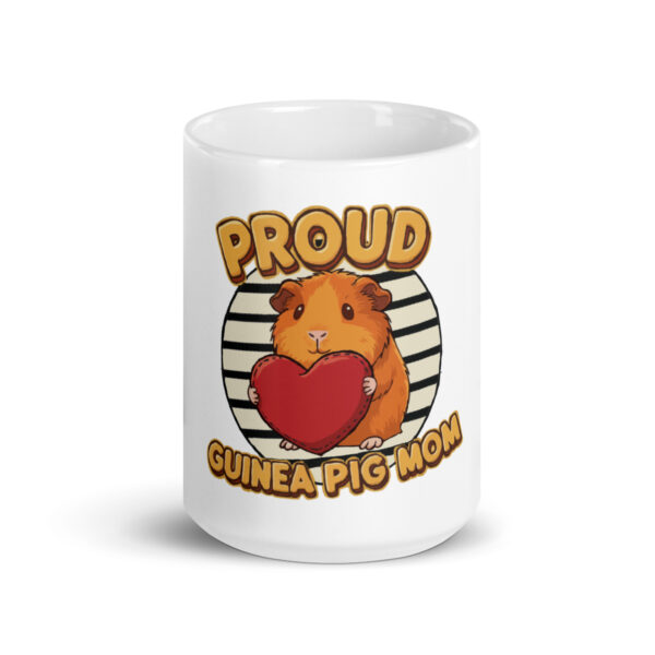 Witte glanzende mok Proud Guinea Pig Mom (Orange) - Afbeelding 6