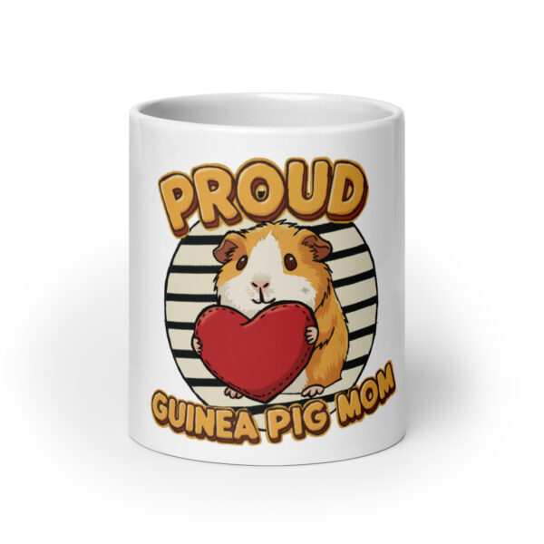 Witte glanzende mok Proud Guinea Pig Mom (Orange & White) - Afbeelding 3