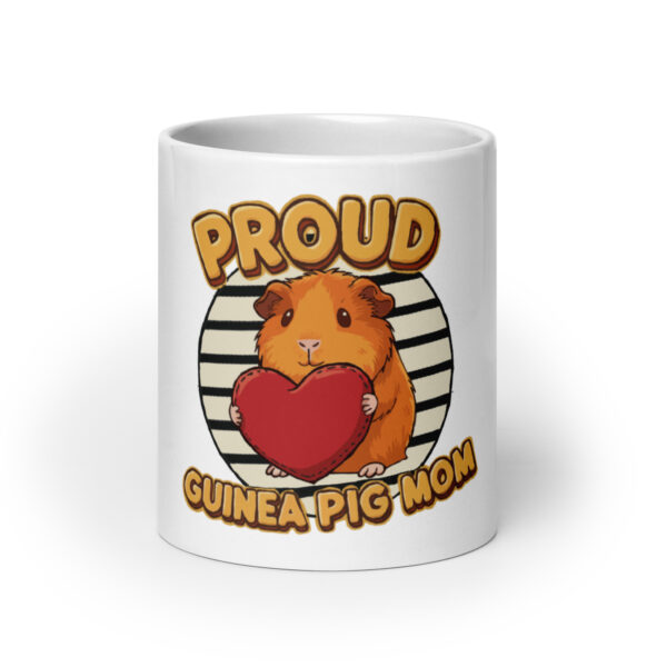 Witte glanzende mok Proud Guinea Pig Mom (Orange) - Afbeelding 9