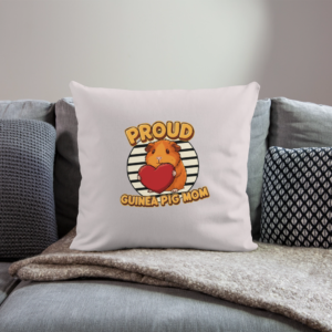 Bankkussen met vulling 44 x 44 cm Proud guinea pig (orange)