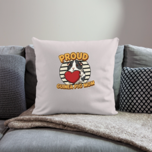 Bankkussen met vulling 44 x 44 cm Proud guinea pig (bland and white)